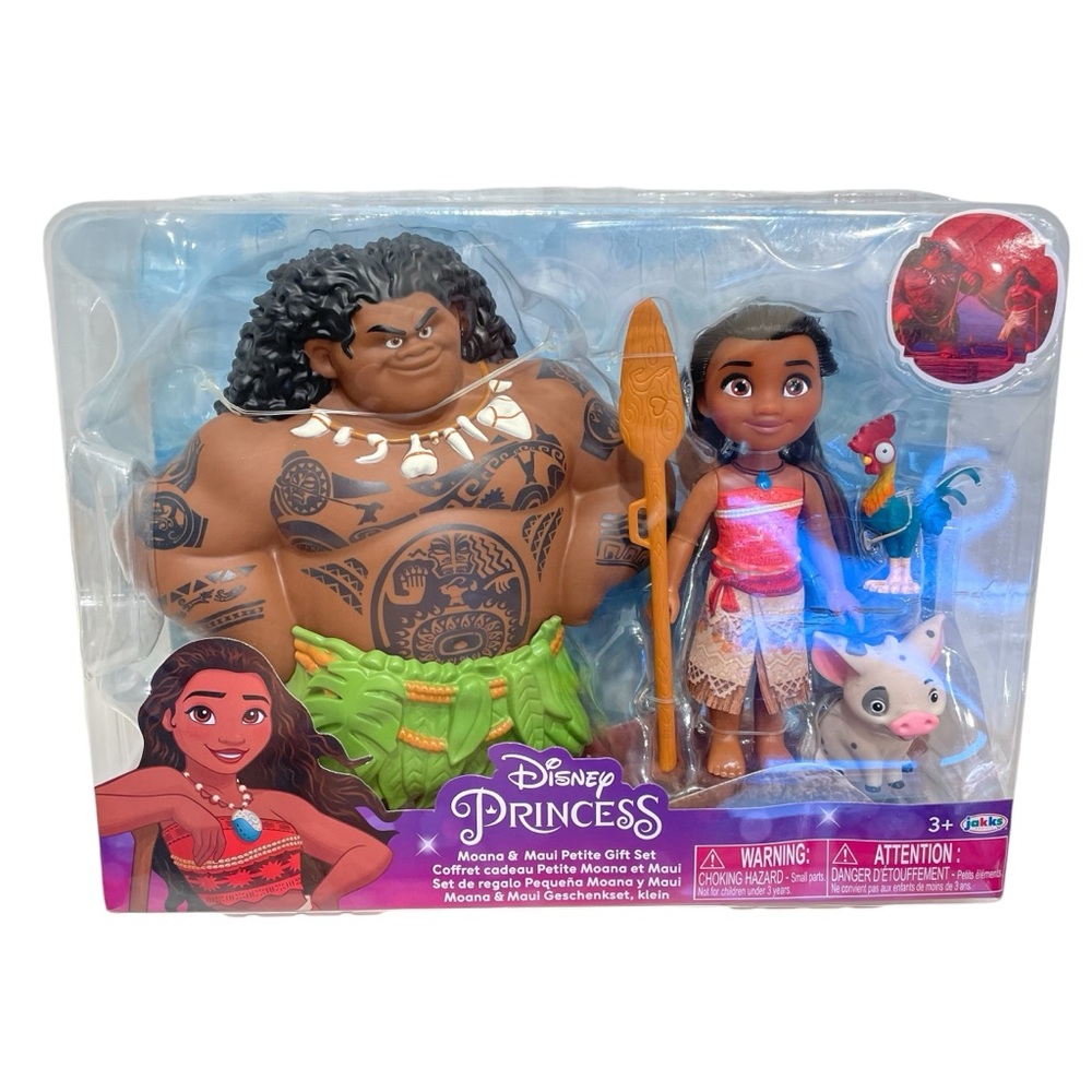 Disney Princess Moana Petite 6 inch Fashion Doll Gift Set with Maui, Pua, & Hei